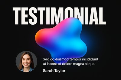 Bold and Modern Testimonial Design with 3D Elements