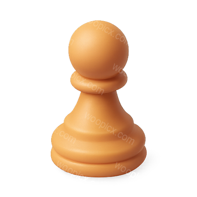 Realistic 3D Chess Pawn Piece in Orange