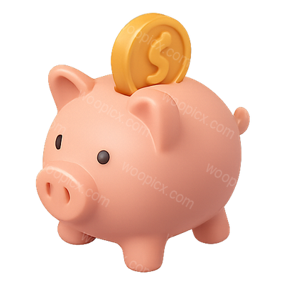 Cute Piggy Bank Icon Representing Savings