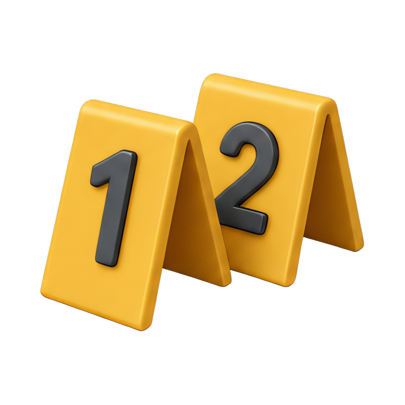 numbered evidence markers in use