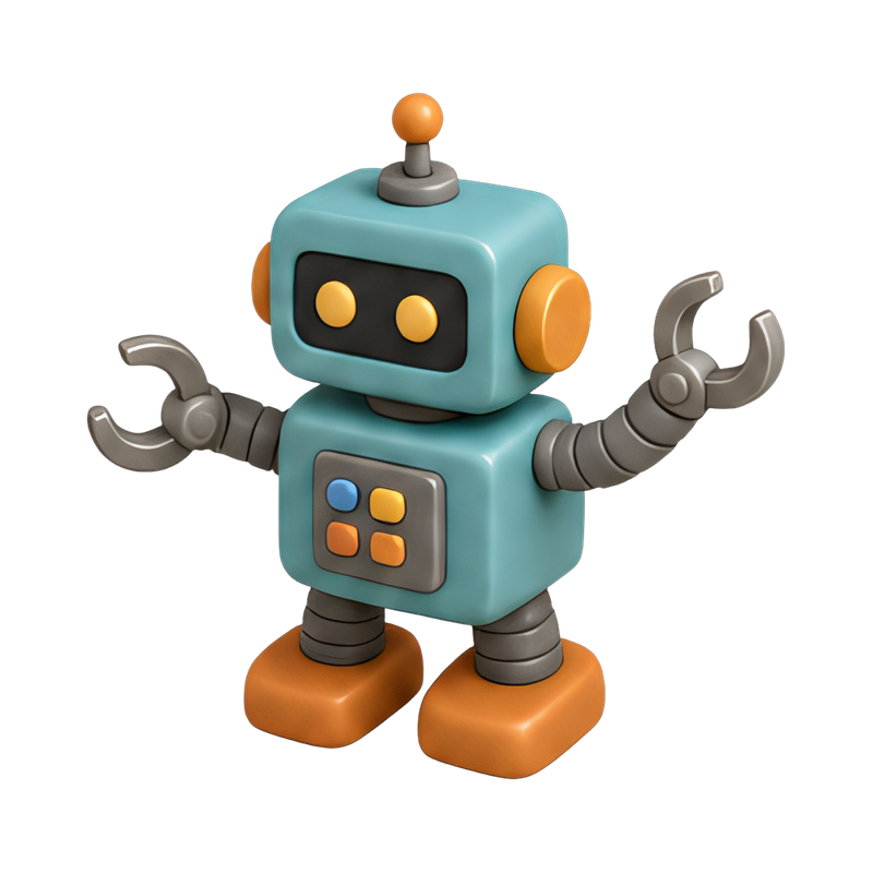vintage robot with claw hands