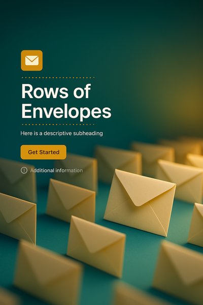 Conceptual Image of Rows of Envelopes with Call to Action