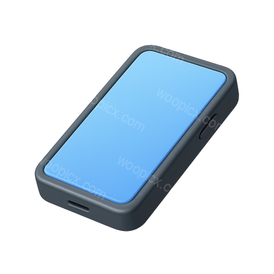 Isometric 3D Smartphone Icon with Blue Screen