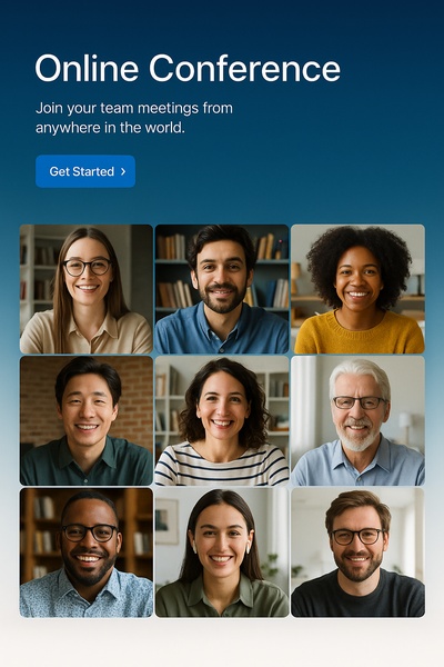 Online Conference Call with Diverse Participants in a Grid Layout