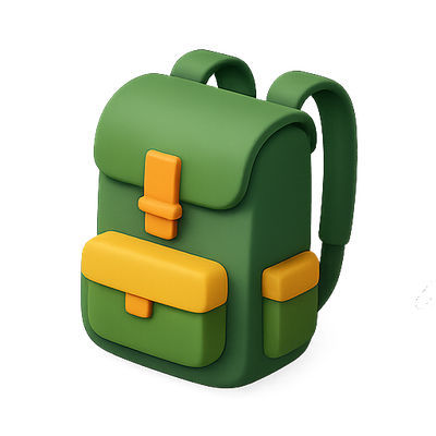Stylized 3D Backpack Design with Vibrant Colors