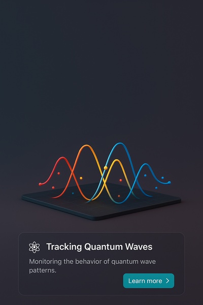 Abstract 3D Scene of Quantum Waves with Colorful Lines