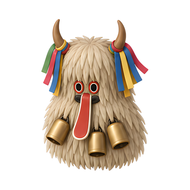Fur mask with red tongue