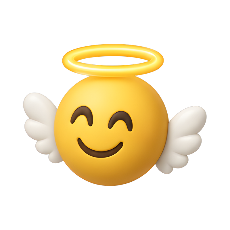 happy angel with halo