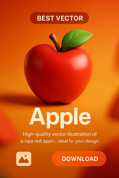 High-Quality Vector Illustration of a Red Apple
