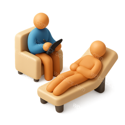 3D Therapy Session Icon with Therapist and Patient
