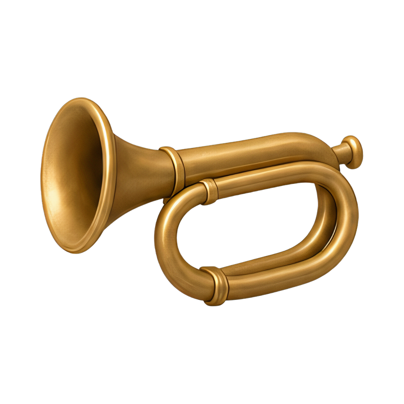 military bugle in brass finish