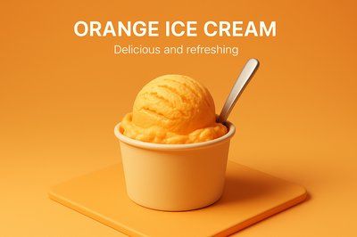 Vibrant Orange Ice Cream Dessert in a Cup