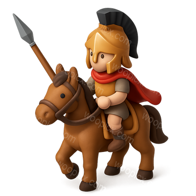 3D Macedonian Cavalry Icon with Transparent Background