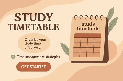 Boho Style Study Timetable Landing Page Design