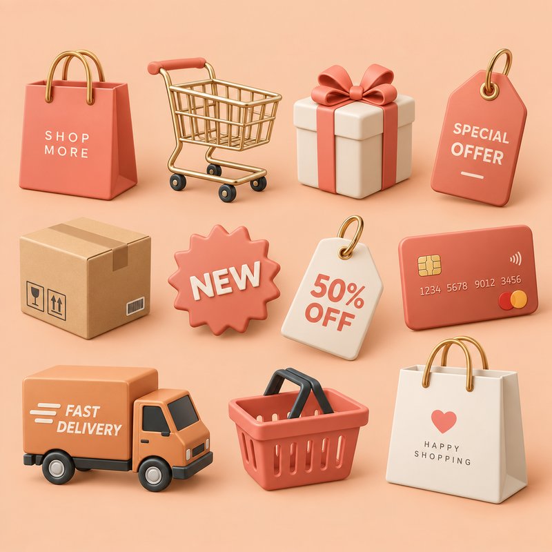3D ecommerce icon collection