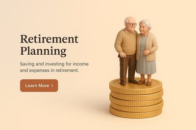 Retirement Planning Concept with Elderly Couple on Coin Stack
