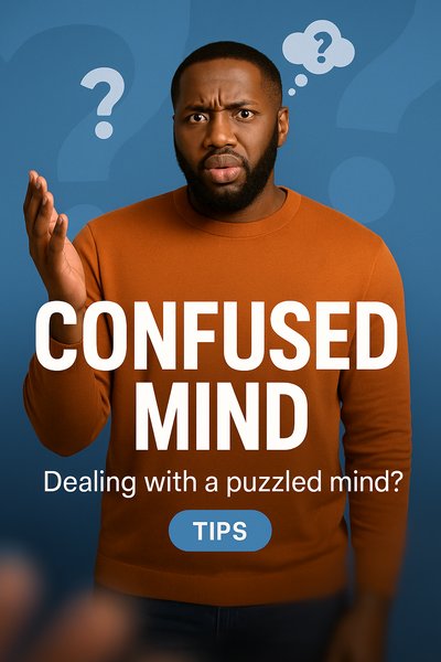 Mental Health Awareness Graphic Featuring a Confused Individual