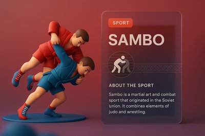 3D Illustration of Sambo with Glass Design Elements