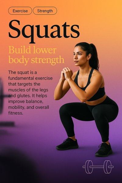 Vibrant Web Design for Fitness Squats Landing Page