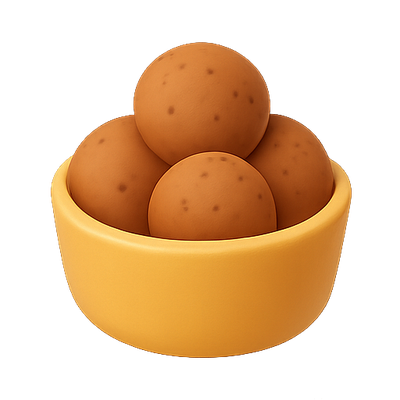 Illustration of a Bowl Filled with Chocolate Balls