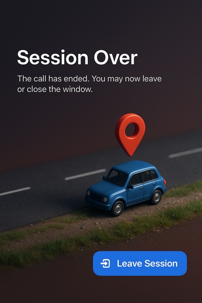 3D Scene Depicting a Session End Notification