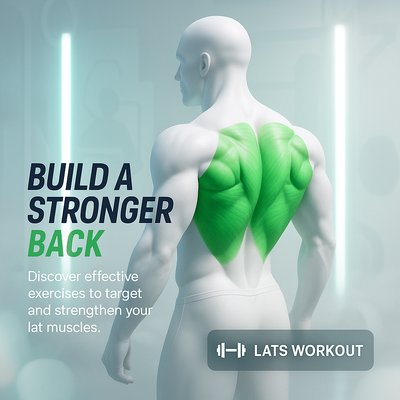 Fitness Promotional Graphic for Lat Muscle Training