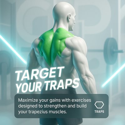 Fitness Graphic Promoting Trapezius Muscle Training