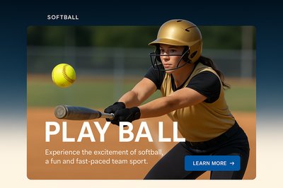 Dynamic Softball Illustration for Engaging Web Design