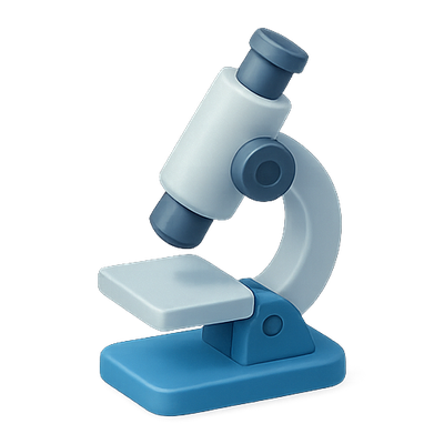 Colorful 3D Microscope Illustration for Educational Use