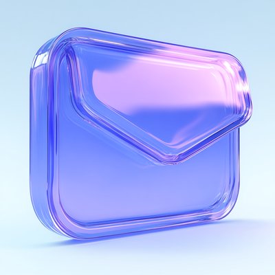 Stylized 3D Email Icon with Gradient Colors