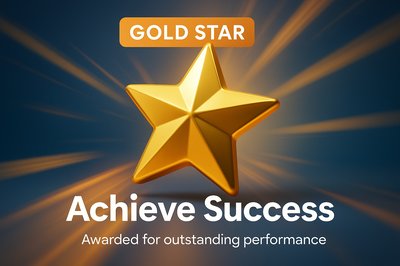 Gold Star Award Graphic for Achievement Recognition