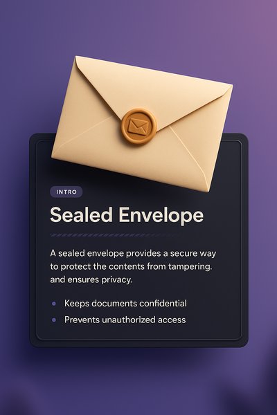 3D Sealed Envelope Design with Modern Aesthetic