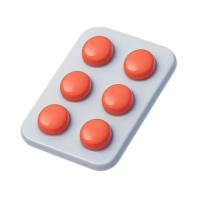 3D Render of Colorful Medication Blister Pack