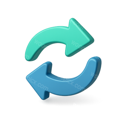 3D Arrows Exchange Icon in Isometric View