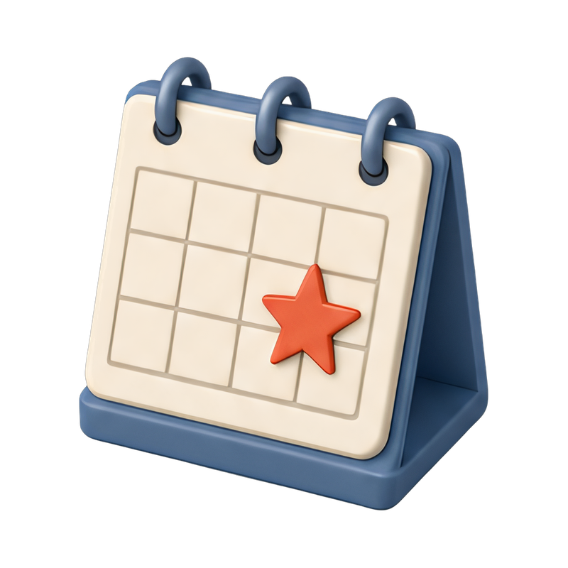 marked calendar for holidays