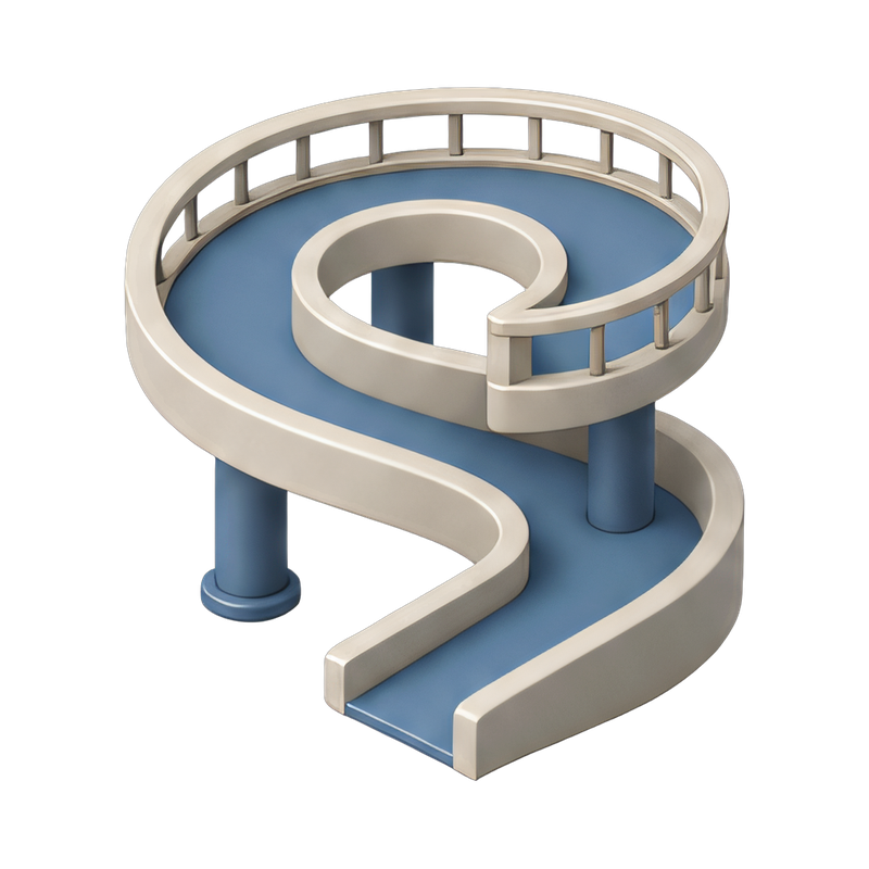 modern pedestrian spiral bridge