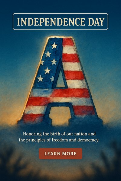Independence Day Celebration Graphic with Patriotic Theme