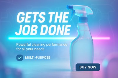 Promotional Cleaning Product Graphic with Modern Design