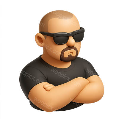 Stylized 3D Bouncer Icon in Isometric View