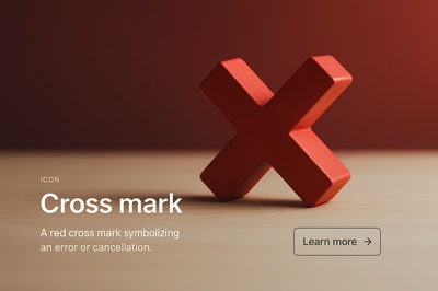 Stylish Red Cross Mark Design for Web Page