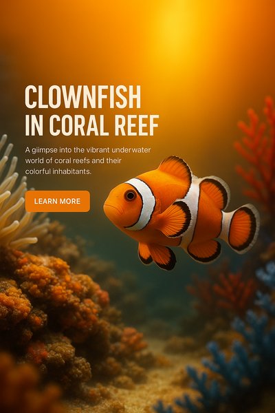 Clownfish Swimming in a Vibrant Coral Reef Environment