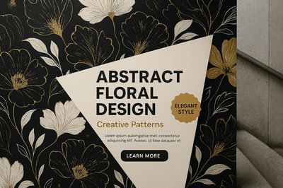 Elegant Black and Gold Floral Abstract Design