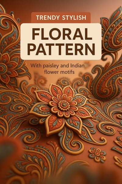 Stylish Floral Pattern with Paisley and Indian Motifs