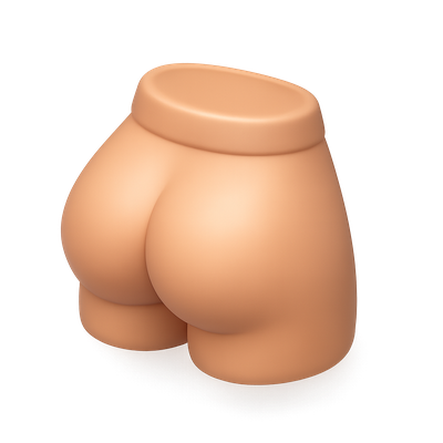 3D Isometric Icon of a Volumetric Booty Design