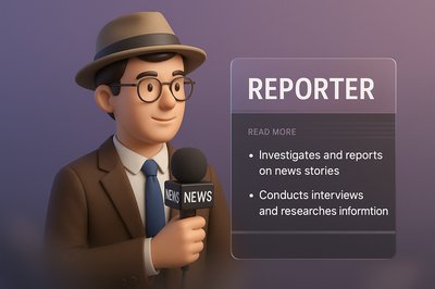 3D Illustration of a Reporter with Gradient Background