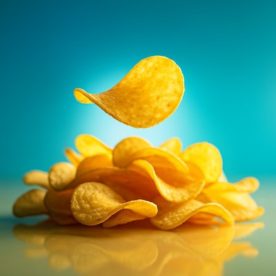 Dynamic Potato Chips in Mid-Air