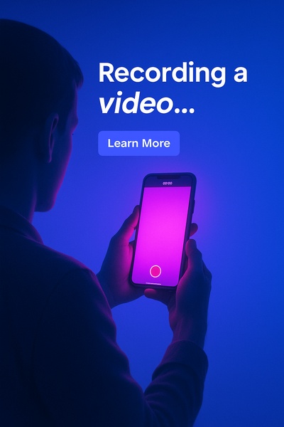 Person Recording a Video with Neon Glow Effect