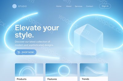 Bright Neon Landing Page Design with Modern Elements