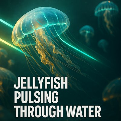 Dynamic Jellyfish Pulsing Through Water in Neon Glow