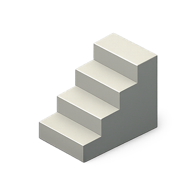 3D Illustration of a Simple Staircase Design